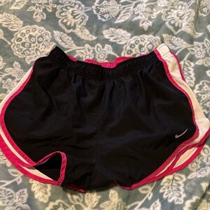 Nike Women's Black and Pink Athletic Shorts